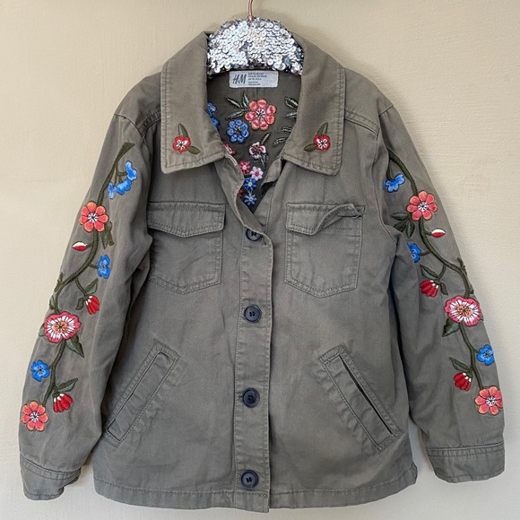 H&M Other - Super Cute H&M Embroidered Military Jacket